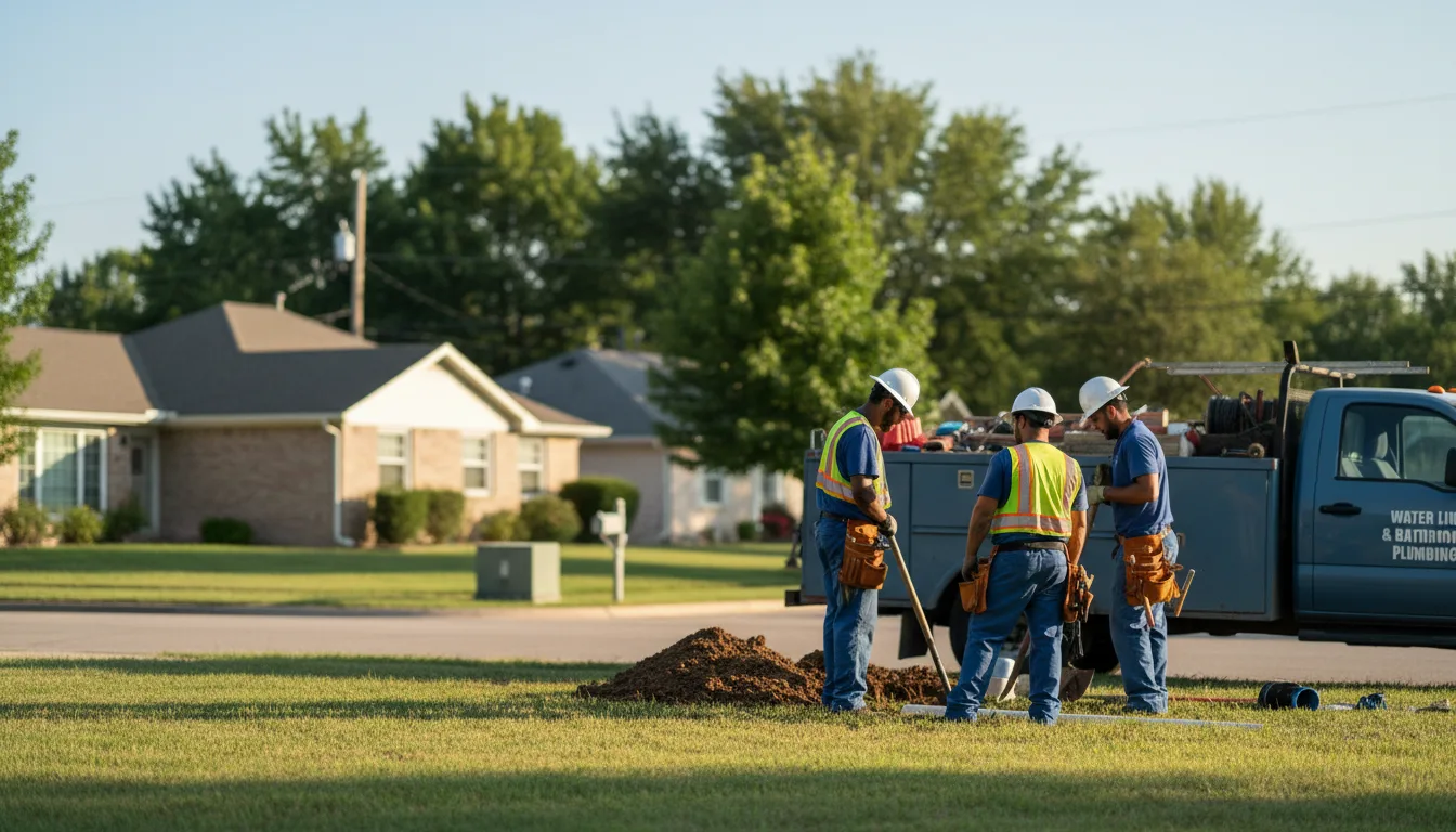 Residential water line and bathroom plumbing service in Deport, TX
